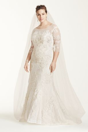 3/4 Sleeve Trumpet Wedding Dress
